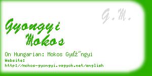 gyongyi mokos business card